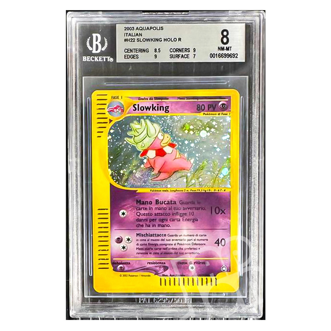 Pokemon Card Slowking Holo Aquapolis H22/H32 IT - BGS 8 NM-MT