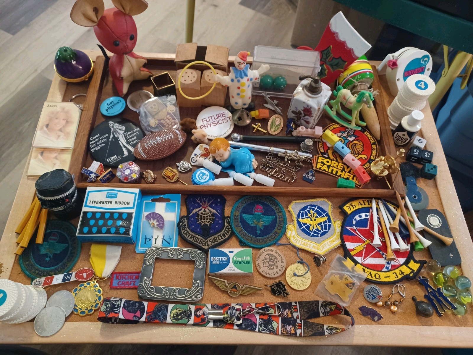 Junk Drawer Lapel Pins Patches Tokens Vintage Smalls & Miscellaneous Items