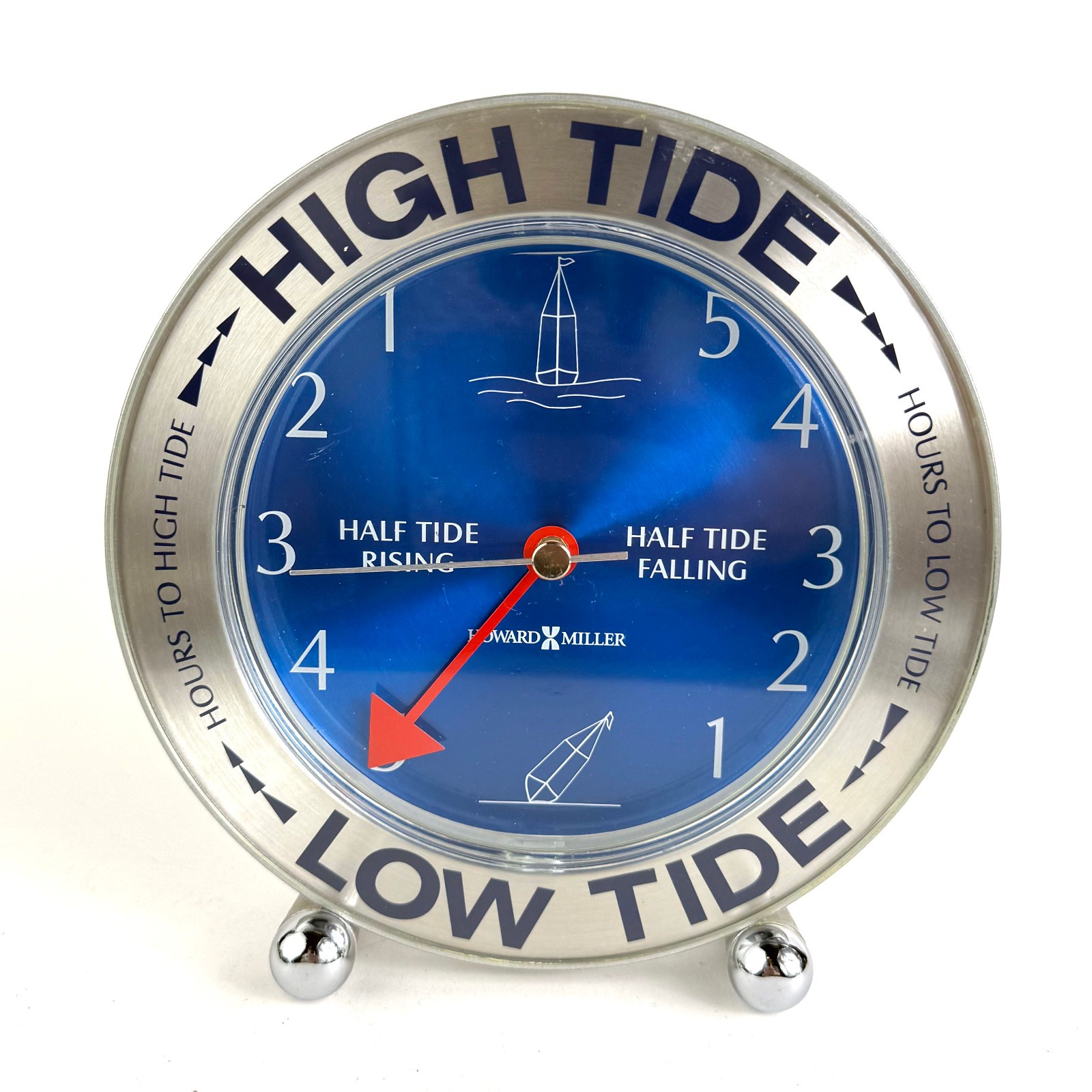 RARE Howard Miller Tide Mate III 645527 Nautical Table Clock High Low Tide WORKS