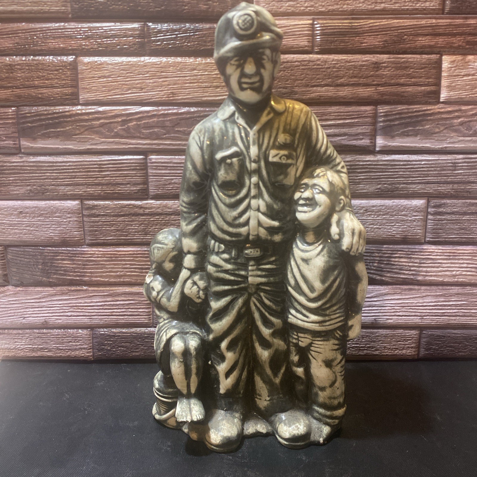Vtg “Daddy’s Home” 1987 Coal Miner And His Children Ceramic 12 Inch Sculpture