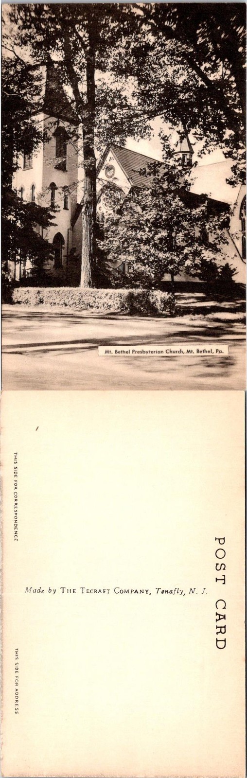 Mt. Bethel Presbyterian Church, Mt. Bethel , PA Postcards unused 52480
