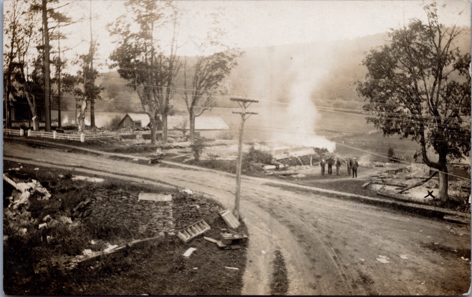 RPPC c1910 Fire In Town ST. Johnsburg ,  Vermont  Postcard