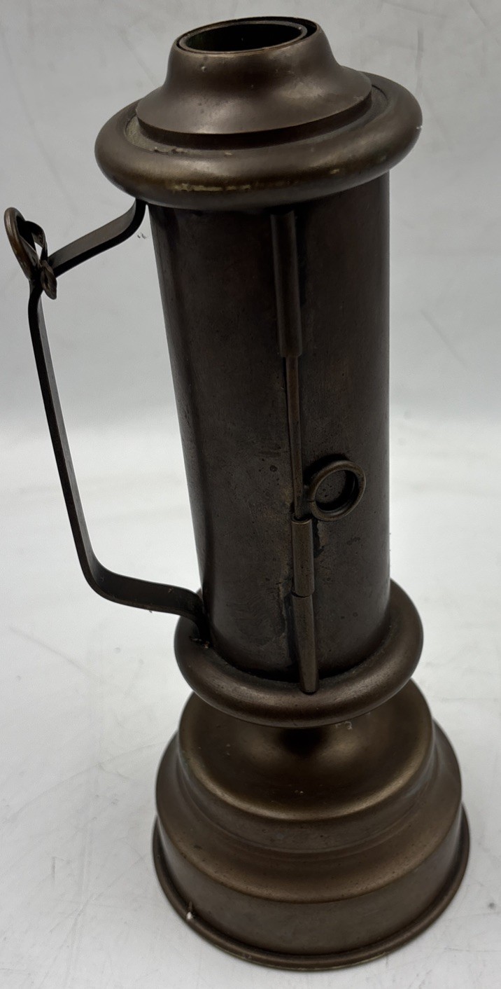 Vintage Italian Brass Cylindrical Pocket Candle Lantern Container Made in Italy