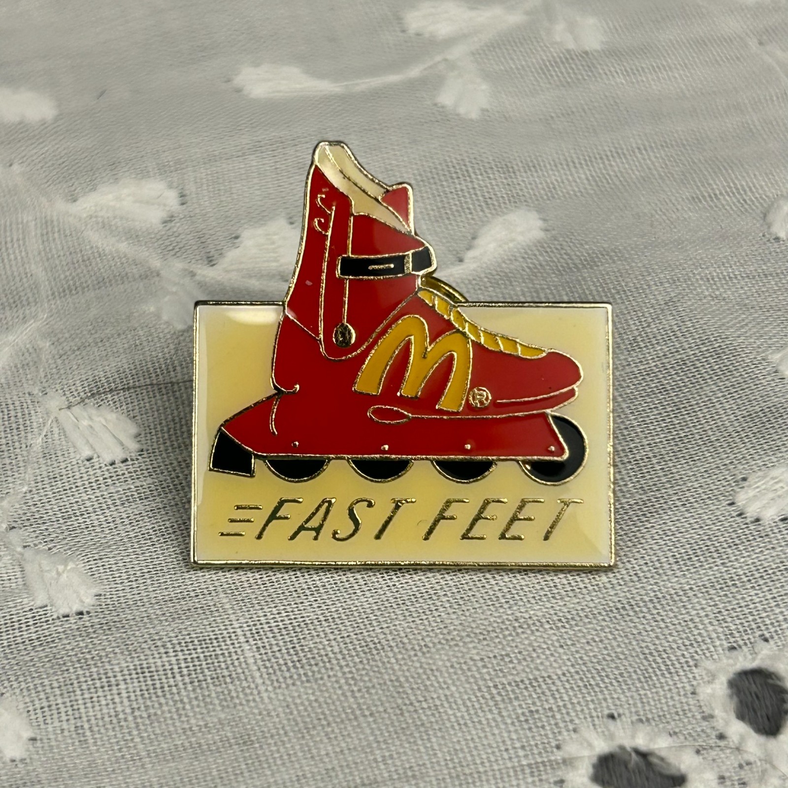 Vintage 1990s McDonalds Fast Feet Employee Pin Rollerblade Inline Skate Group II