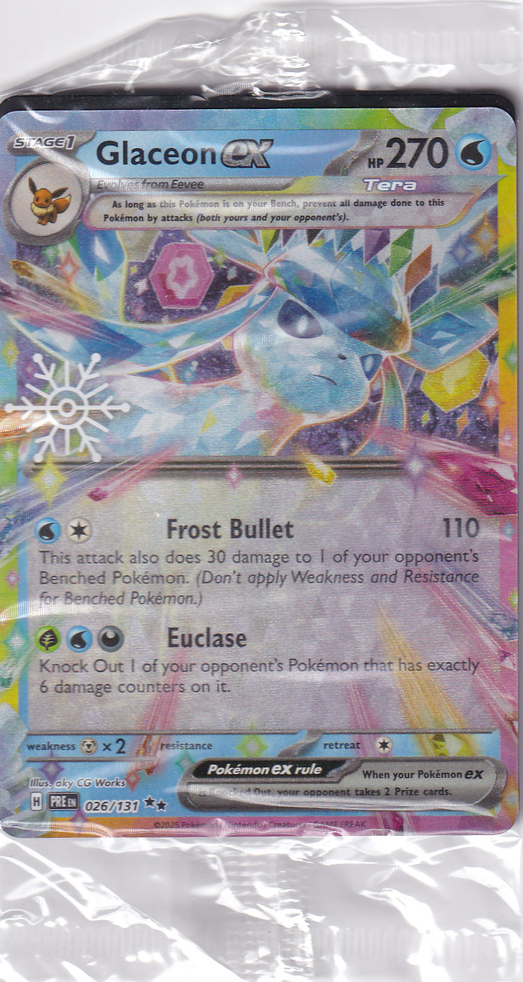 Glaceon ex - (Prismatic Evolutions Stamp) 026/131 Miscellaneous Cards NM Glaceon ex - (Prismatic Evolutions Stamp) 026/131 Miscellaneous Cards NM