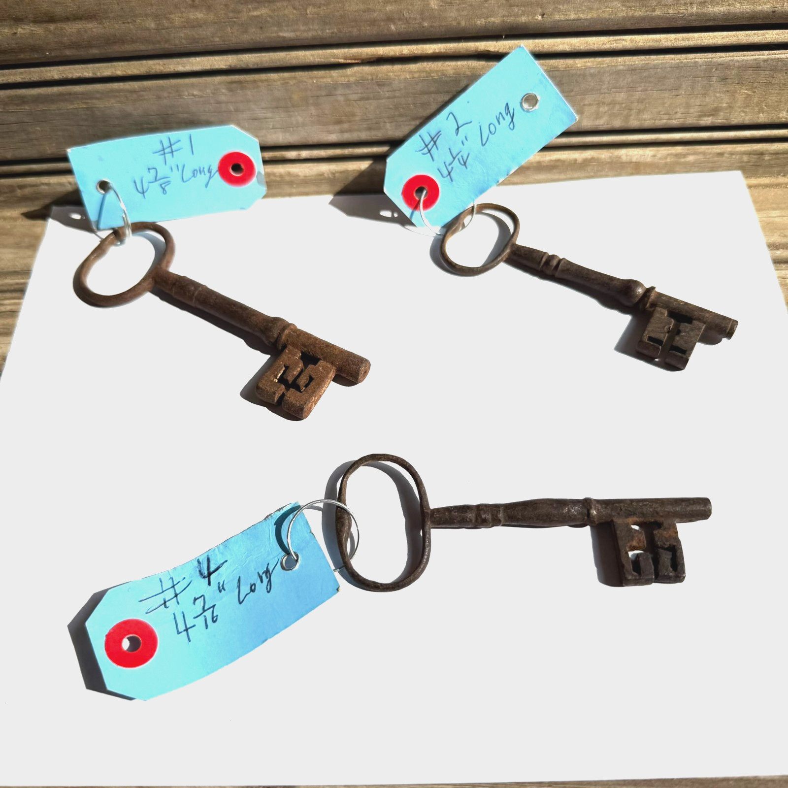 Lot of 3 Antique Skeleton Keys Large Iron Barrel Keys Vintage Door Gate Lock Art Lot of 3 Antique Skeleton Keys Large Iron Barrel Keys Vintage Door Gate Lock Art