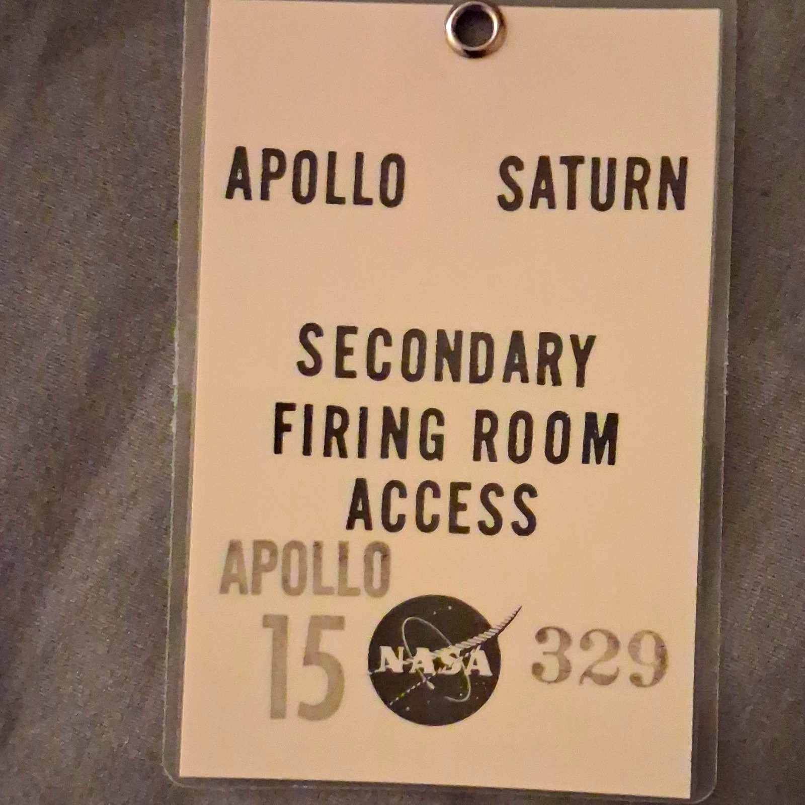 NASA Apollo/Saturn Apollo 15 Secondary Firing Room Access Badge Signed