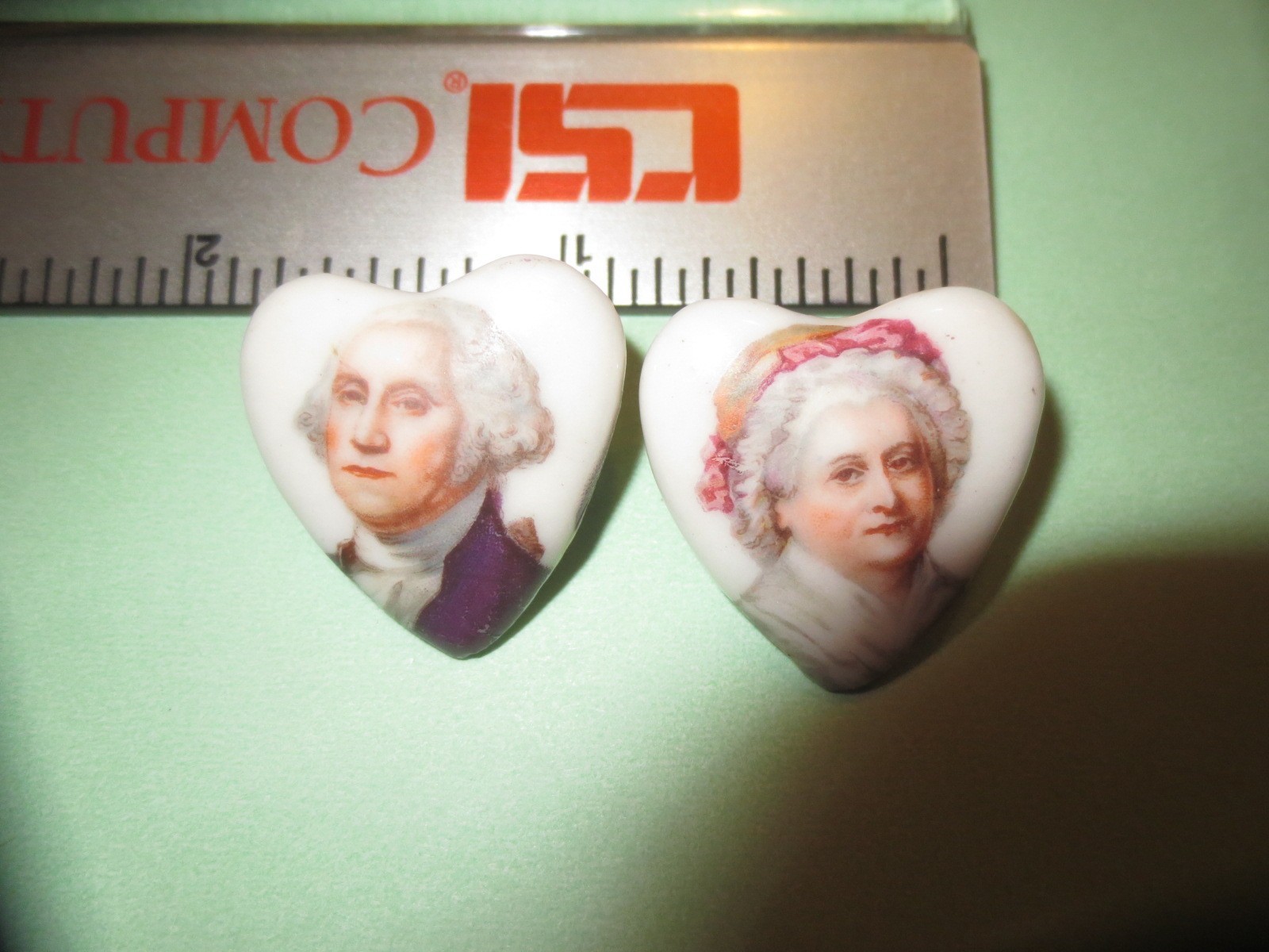Vintage George and Martha Washington Small Cameo Lapel Pins Vintage George and Martha Washington Small Cameo Lapel Pins