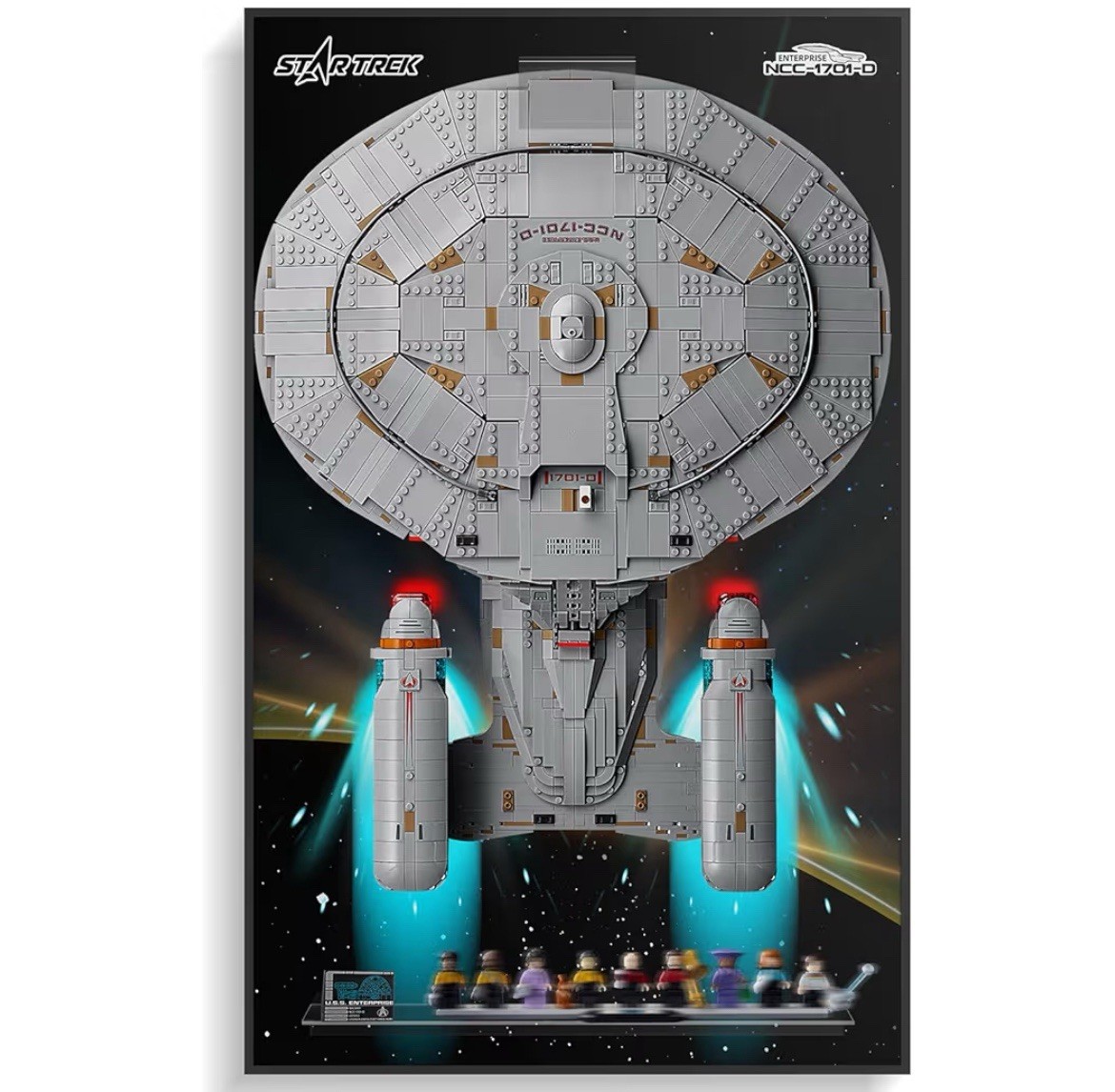 Lego Star Trek Enterprise 10356 Wall Mount Display Frame (Panel Only Included)