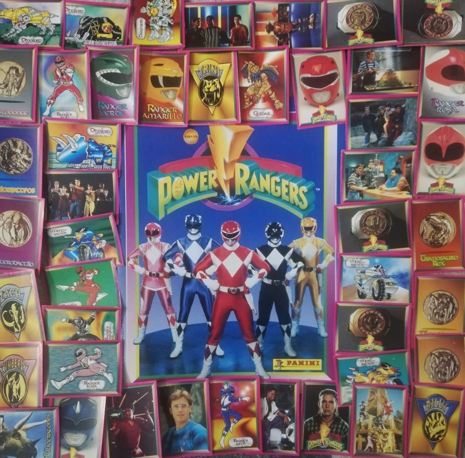 Power rangers 1994 panini first edition ultra rare album and lot of stickers