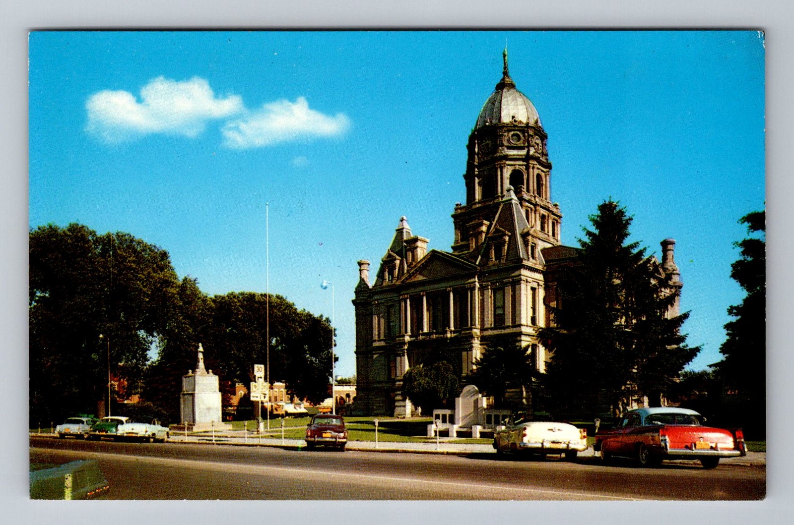 Columbia City IN-Indiana, Whitley County Courthouse, PC Vintage c1957 Postcard