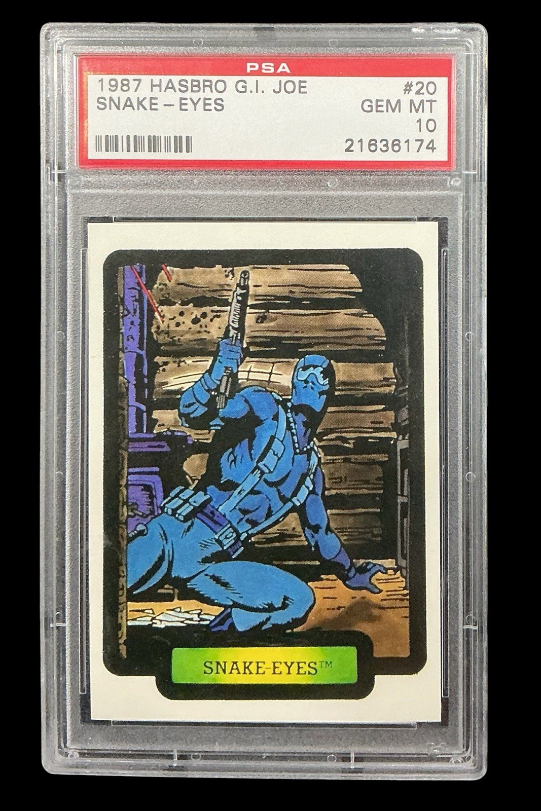 1987 hasbro g.i. joe #20 snake-eyes rc; 1st edition GI rookie PSA 10  (POP 2)