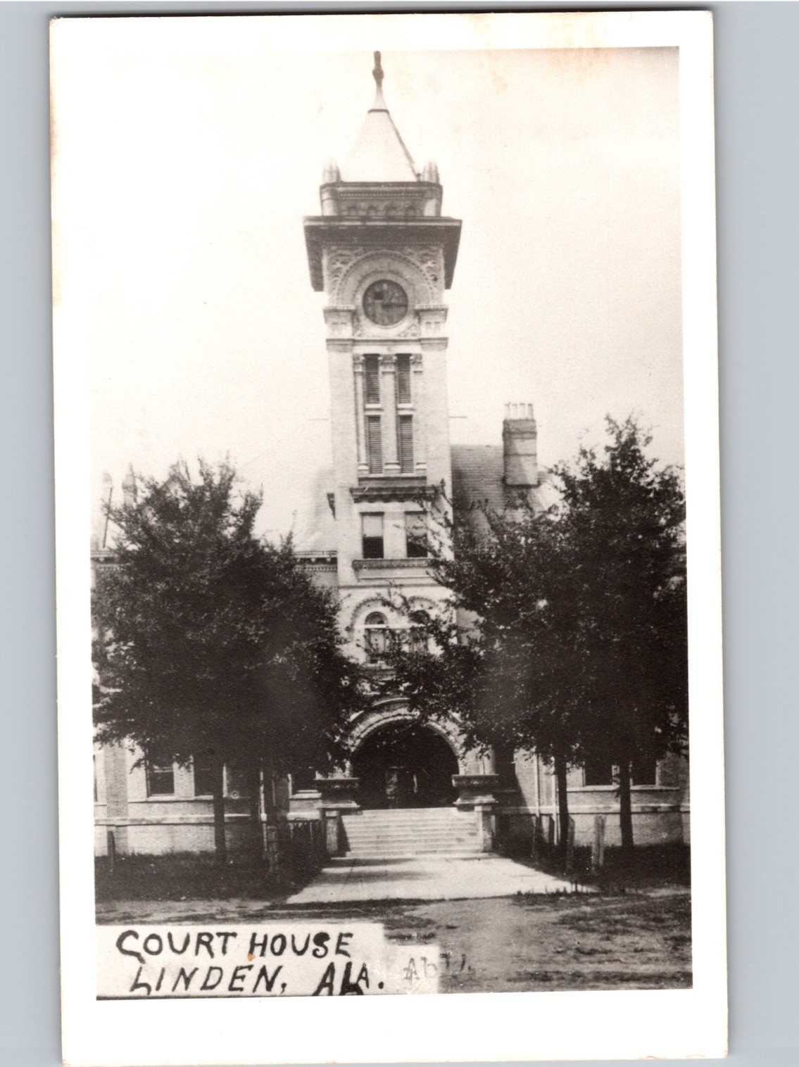 c1950 Marengo County Court House Linden Alabama AL RPPC Real Photo Postcard