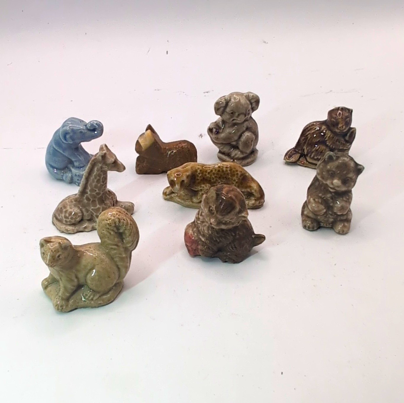 Wade Animal Figurines Miniatures Lot of 8 Glazed Glossy Ceramic Multicolor