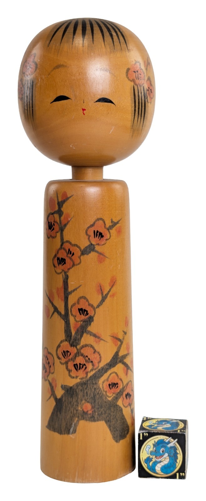 Vintage Creative Kokeshi Doll Plum Blossom & Branch Design by Shibata EIko 9.5\