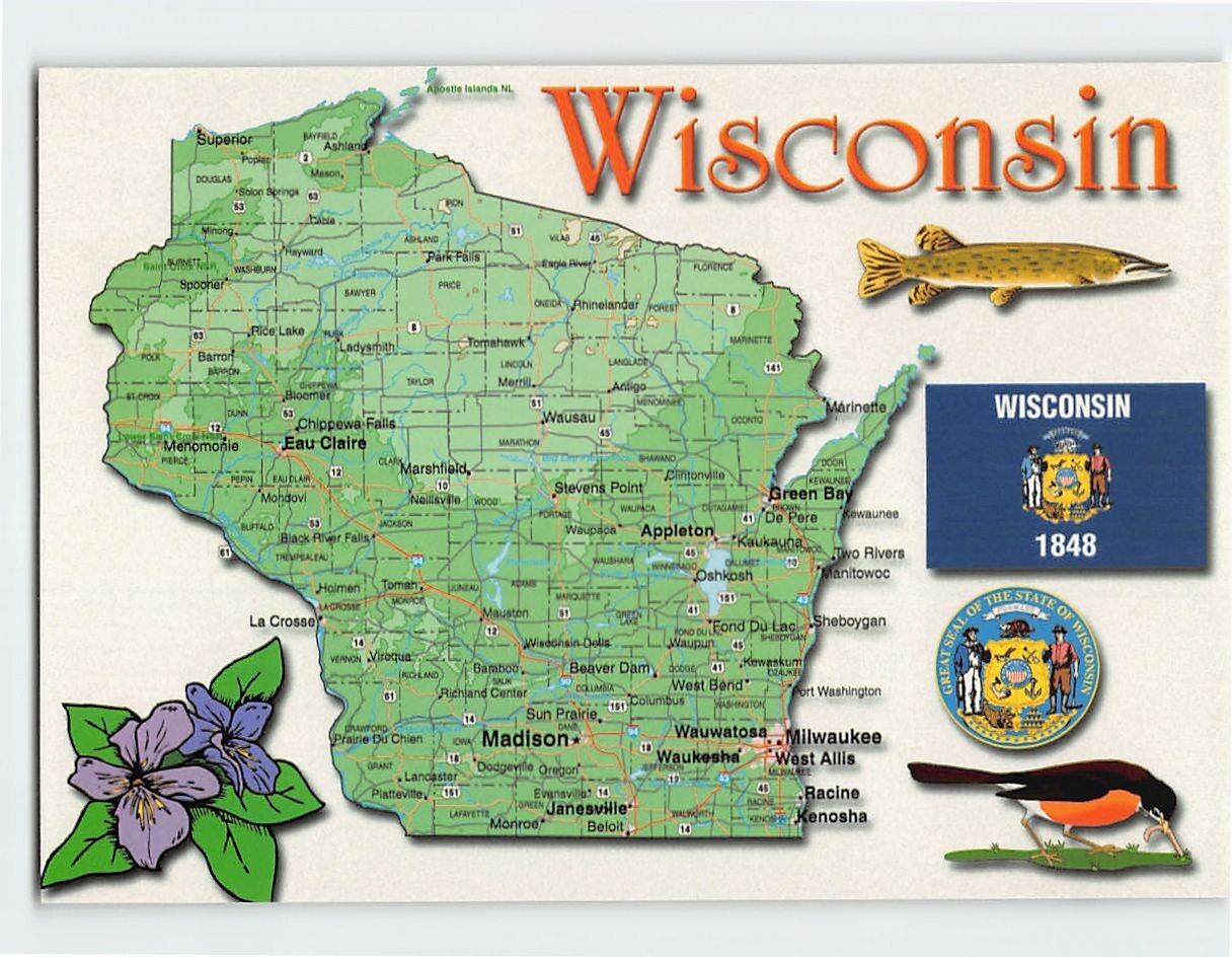 Map Of Wisconsin F-340120