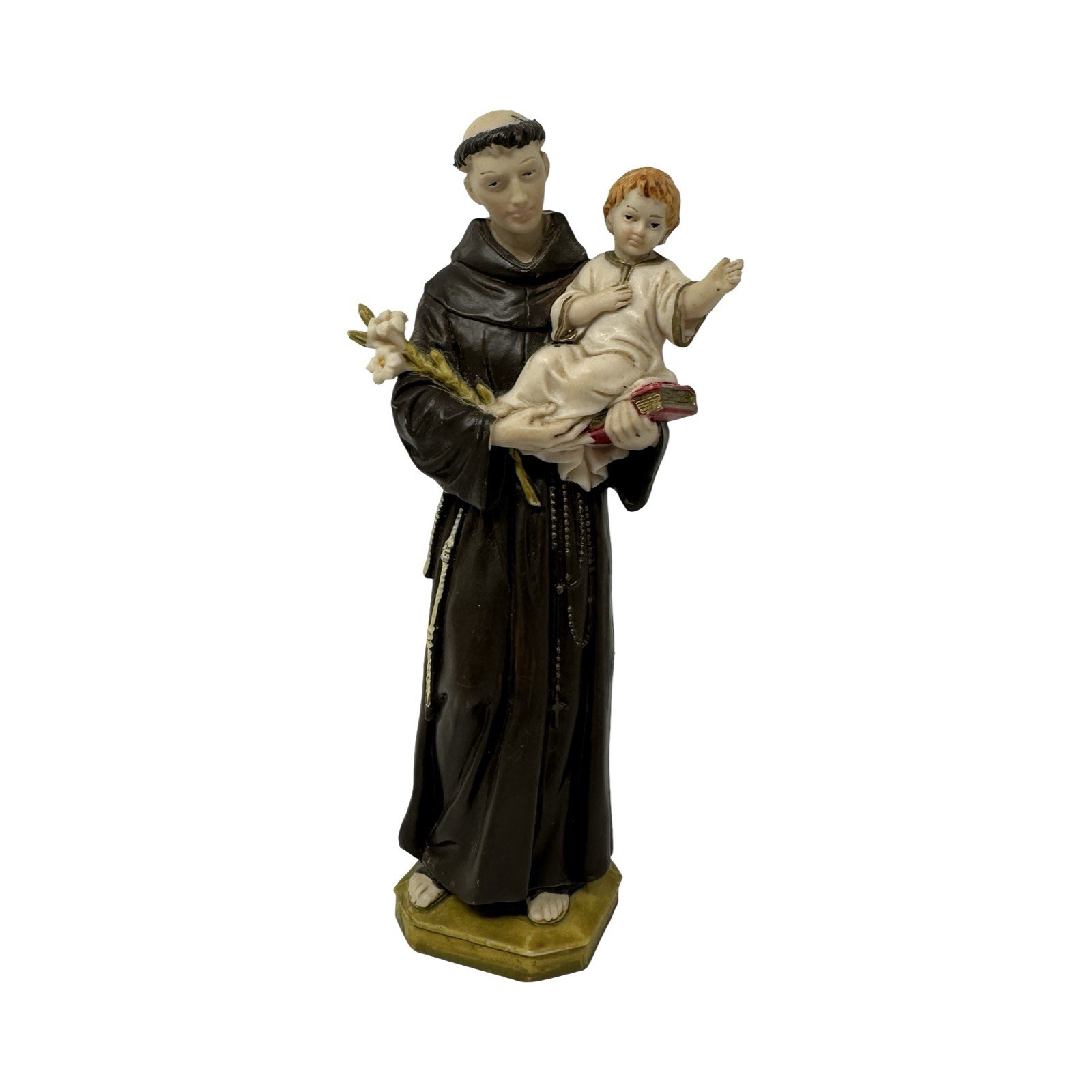 Vintage 1970s Pasquini Italy St Anthony Jesus Hand Painted Figure Catholic 6¼\