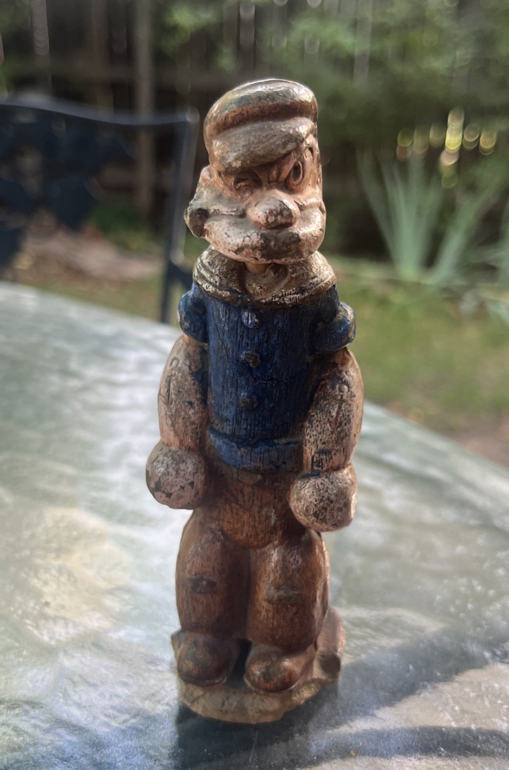 Rare Vtg 1940s KFS Popeye the Sailorman wooden Figurine Character 4.5