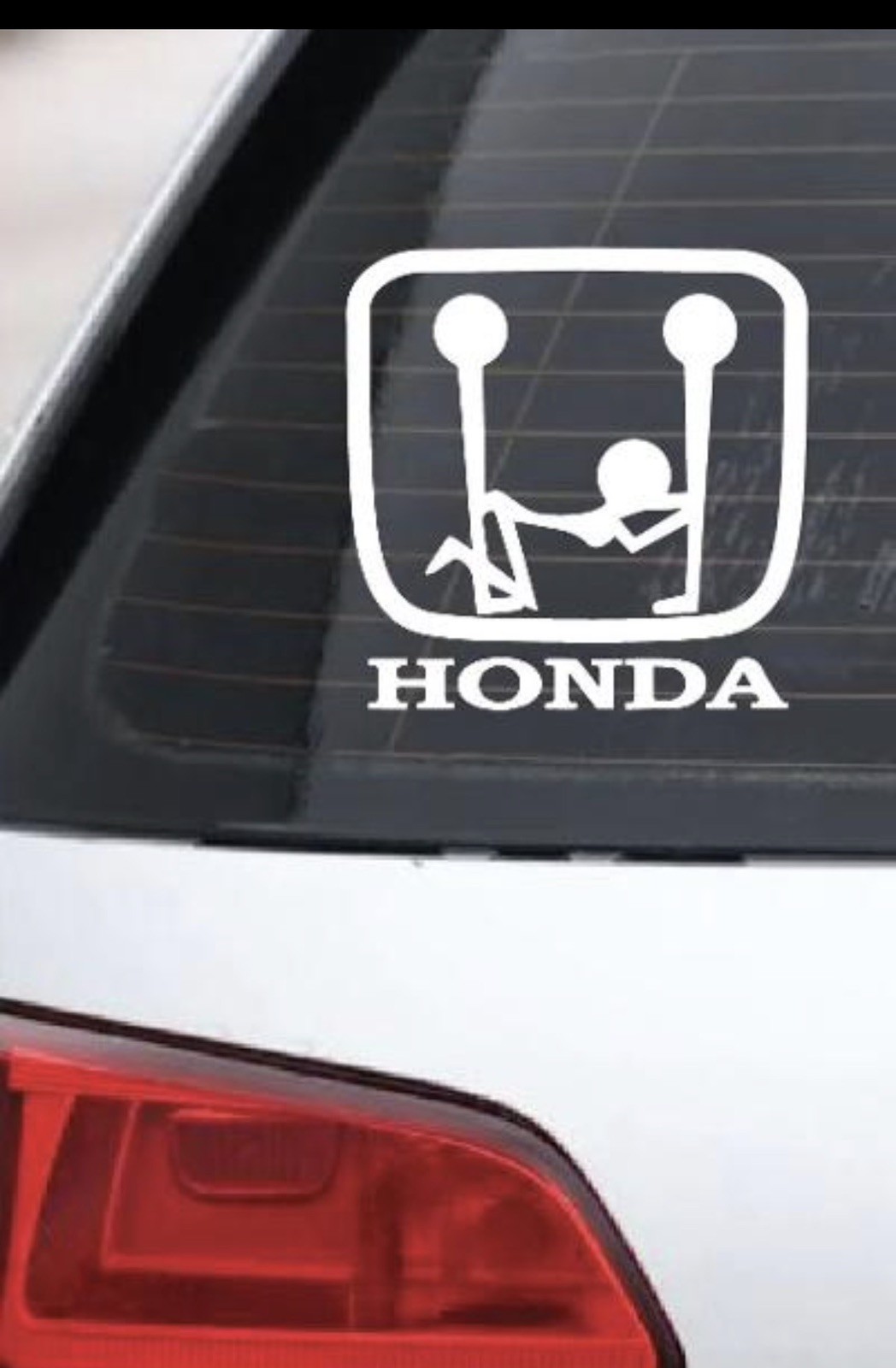 Funny Vinyl Decal Sticker Guy Pulling The Gas Car Truck Window Bumper HONDA