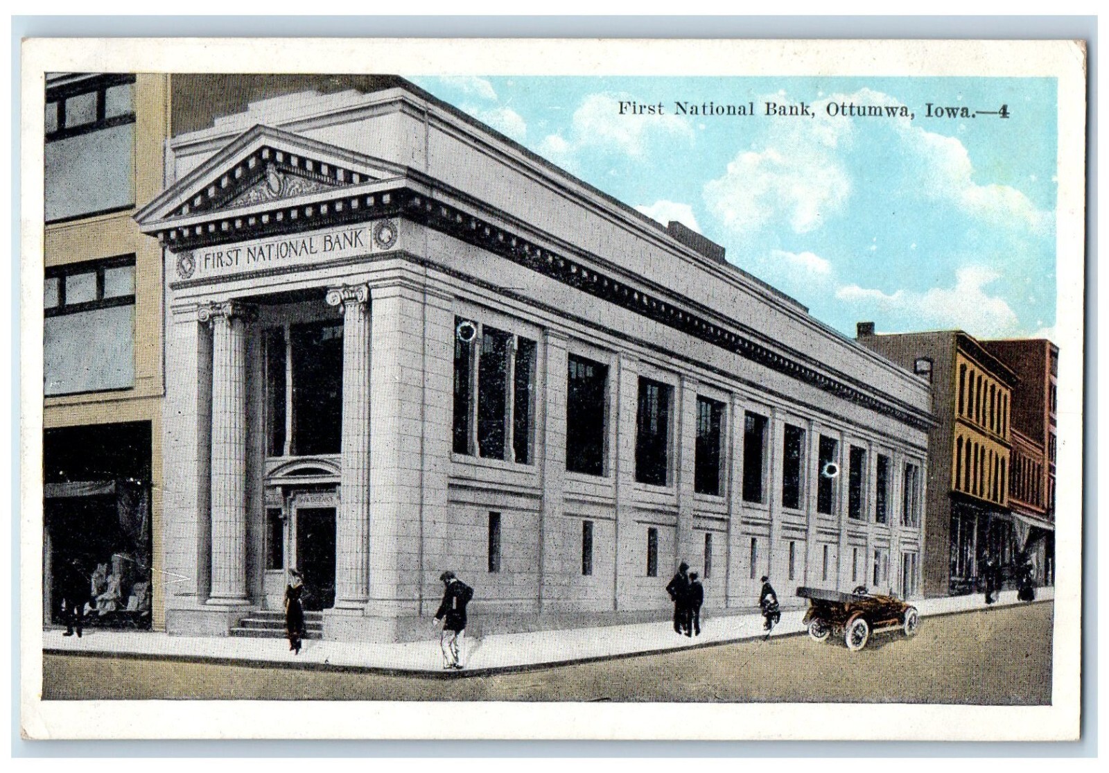 c1920\'s First National Bank Ottumwa Iowa IA Antique Unposted Postcard