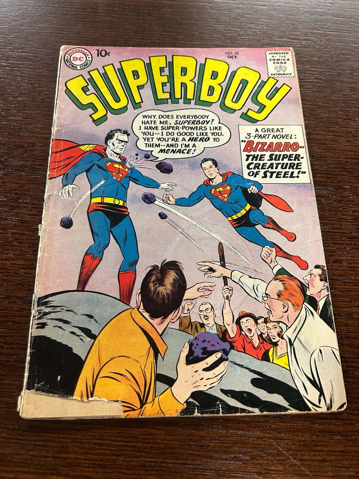 Superboy #68 1958 1st Appearance Origin Bizarro DC Silver Age Key Superman