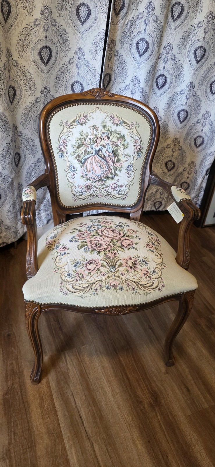 Chateau D'Ax French Provincial Armchair. Louis XV Style Dancing Couple
