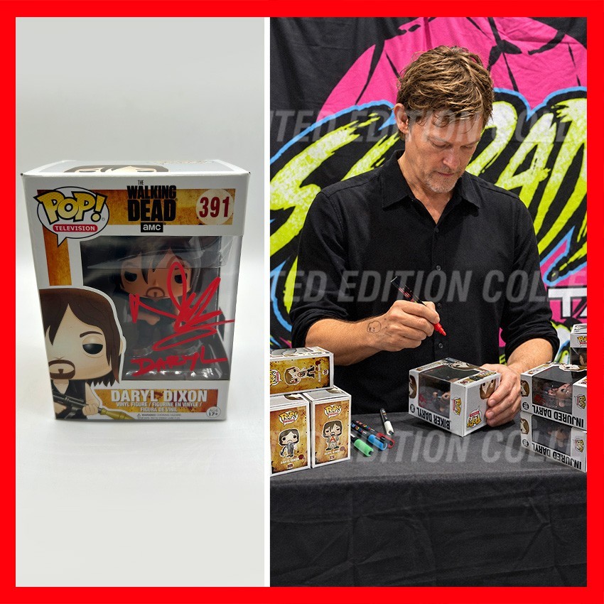 NORMAN REEDUS SIGNED Daryl Dixon Funko POP #391 - The Walking Dead - COA & PIC