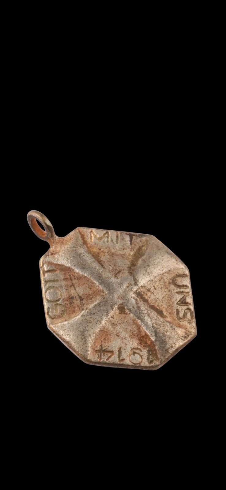 Antique Ww1 Era Central European Pendant Unique Gott Mit Uns 1914
