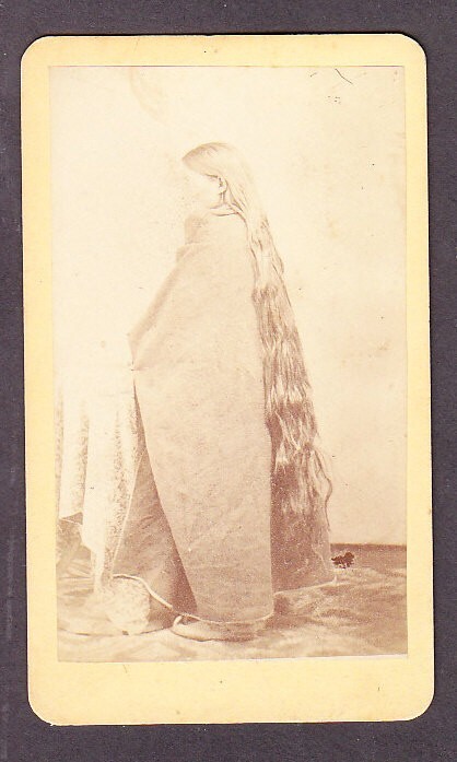 Chief Satanta of Kiowa tribe wife RARE CDV  wife Henry Heister Photo circa 1870