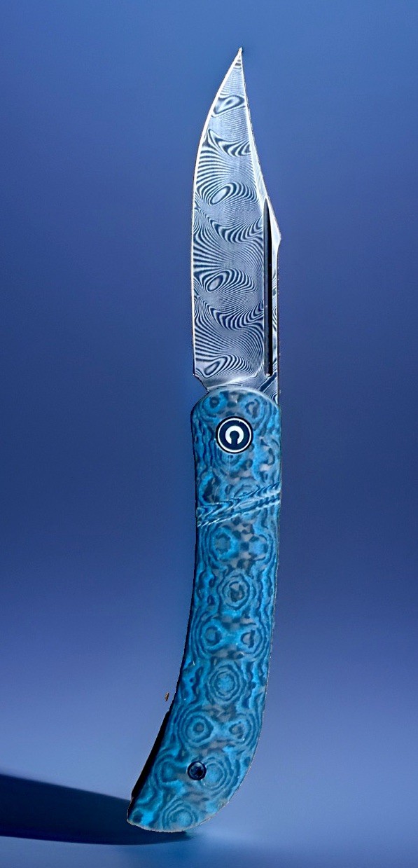 CIVIVI Appalachian Drifter Damascus Blue G10 Rose Carbon Fiber Knife C2015DS-2