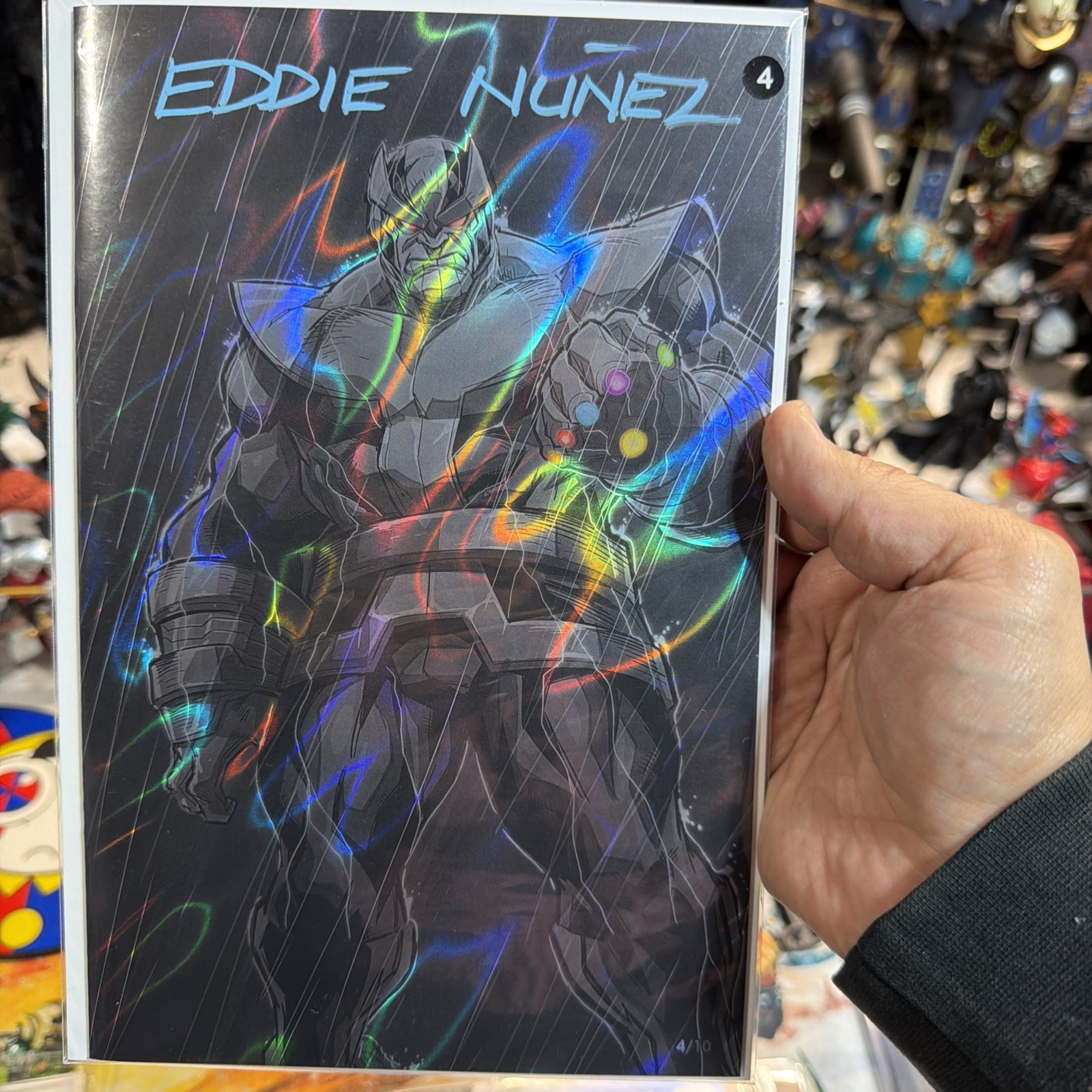 Eddie Nunez Shadow Rain Art Sketch Book SIGNED w/ COA  #4 of 10 B&W Thanos