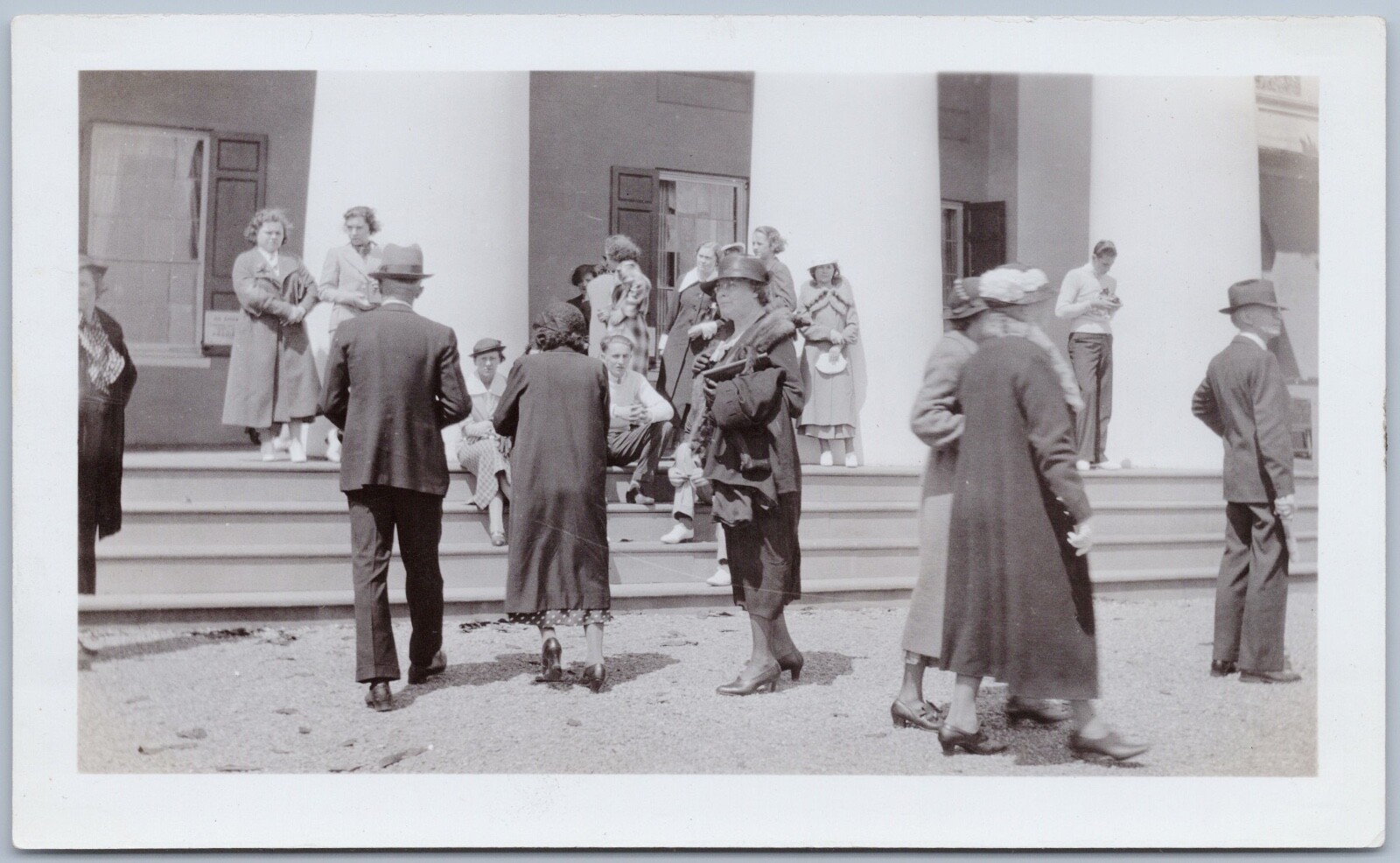 Visitors at Custis-Lee Mansion Arlington Cemetery, Washington DC, 1935 BW Photo