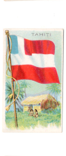 1910-11 T59 Flags of All Nations, TAHITI, RARE Sub Rosa Cigarros back, Card #1