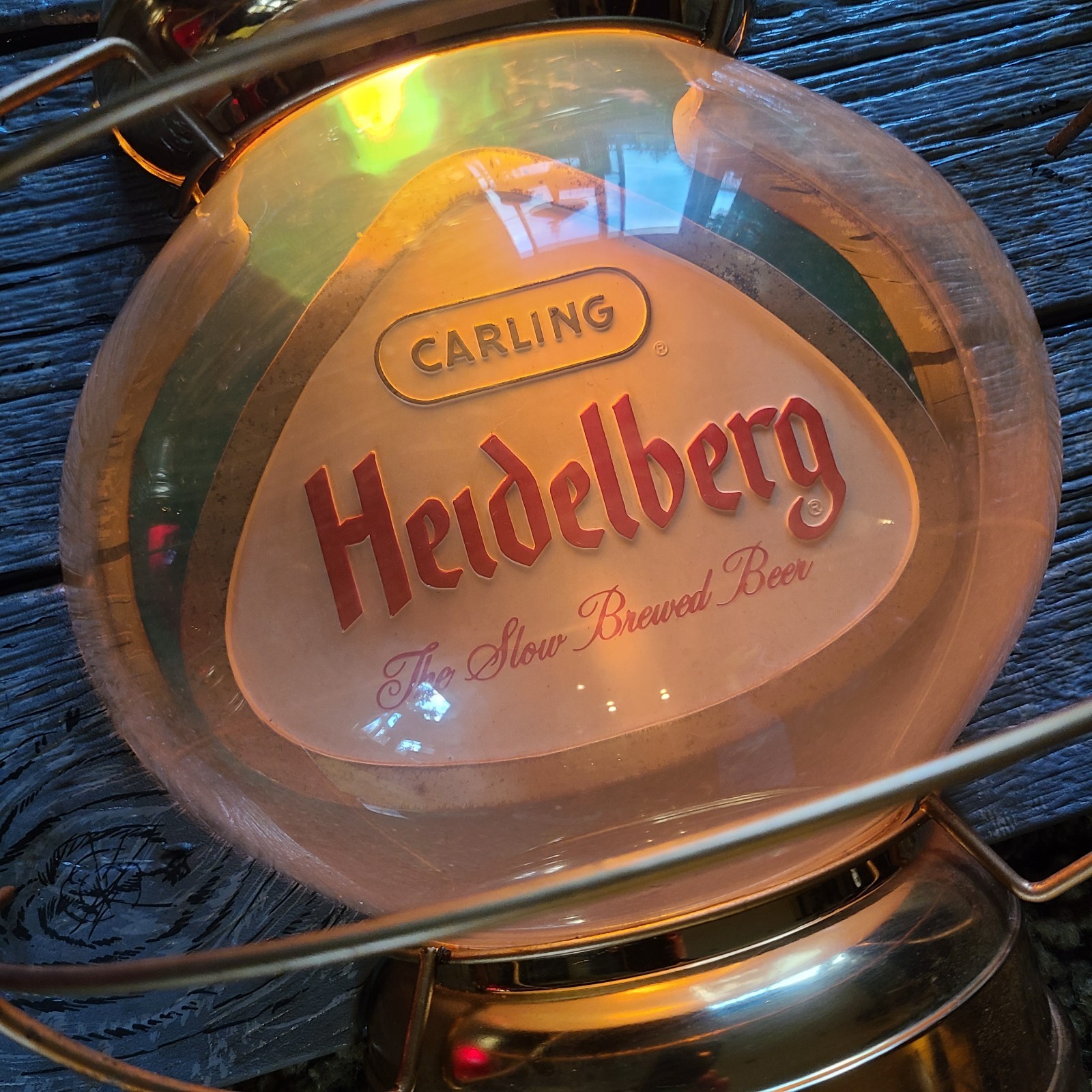 VTG Heidelberg Beer Double Lantern Bar Sign Original Lighted Carling '60s READ