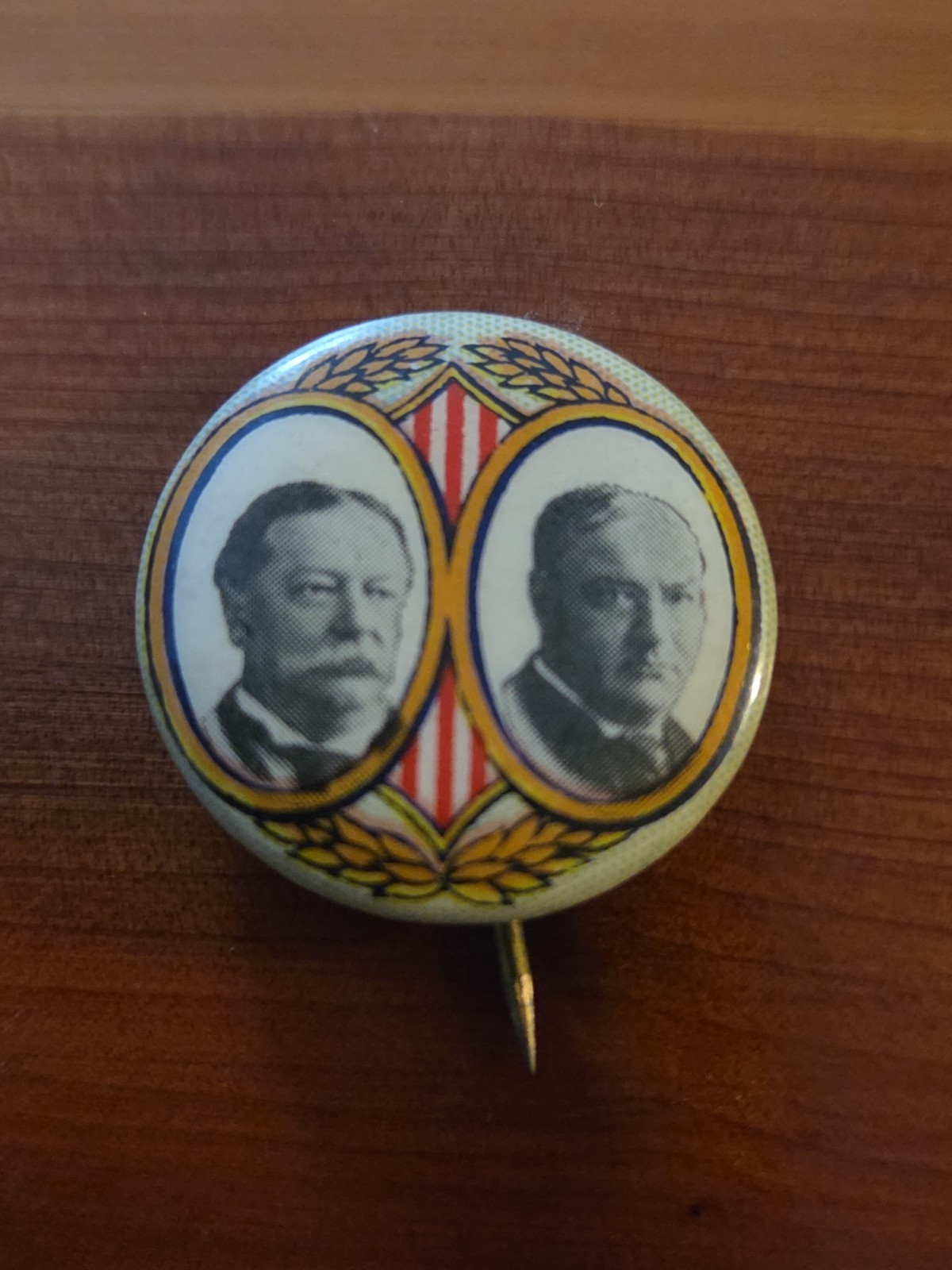William H. Taft and James T. Sherman Campaign Pinback Button Pin William H. Taft and James T. Sherman Campaign Pinback Button Pin