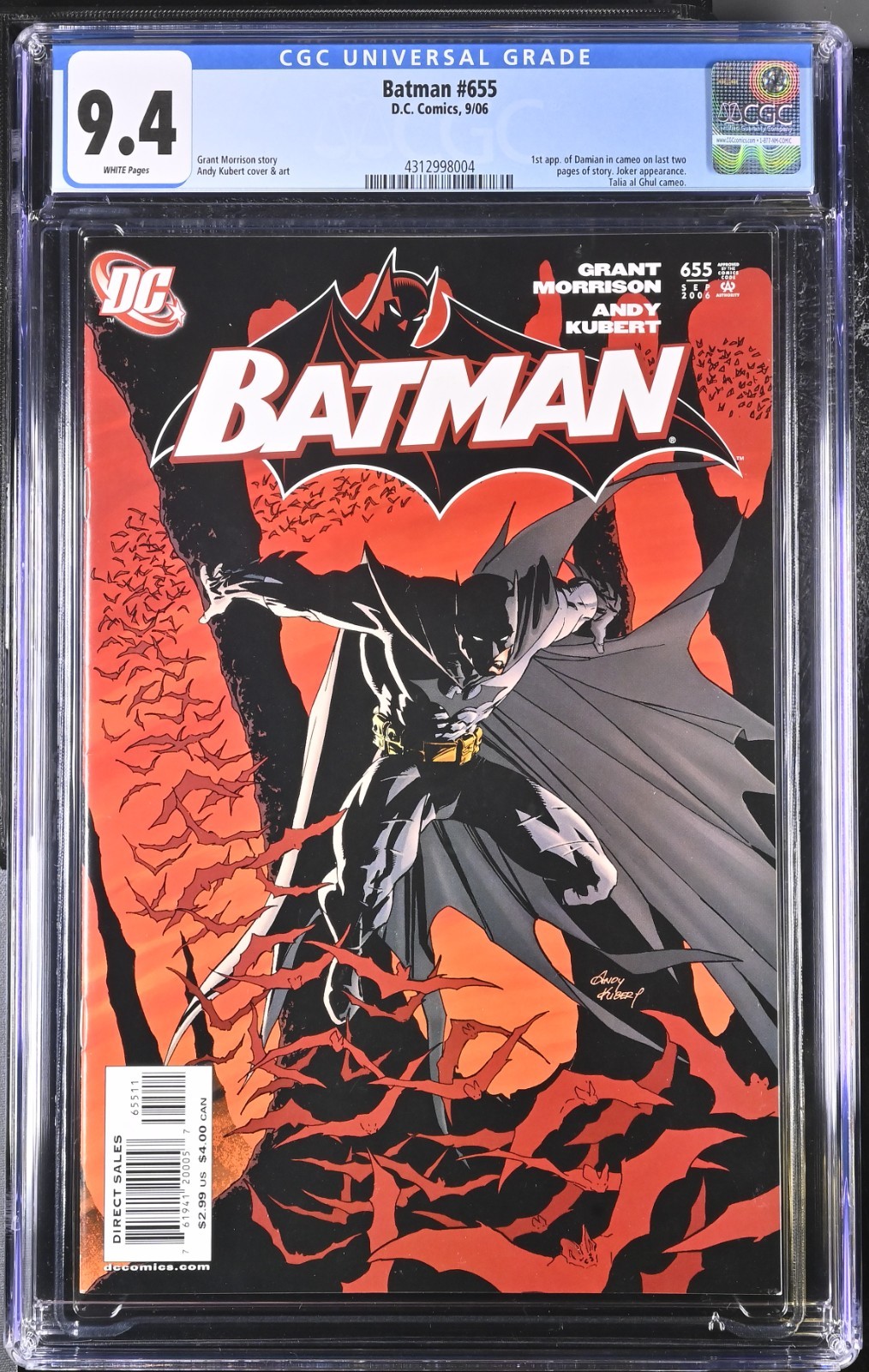 Batman #655 (2006) CGC 9.4 1st Appearance of Damian Wayne Batman's Son DCU