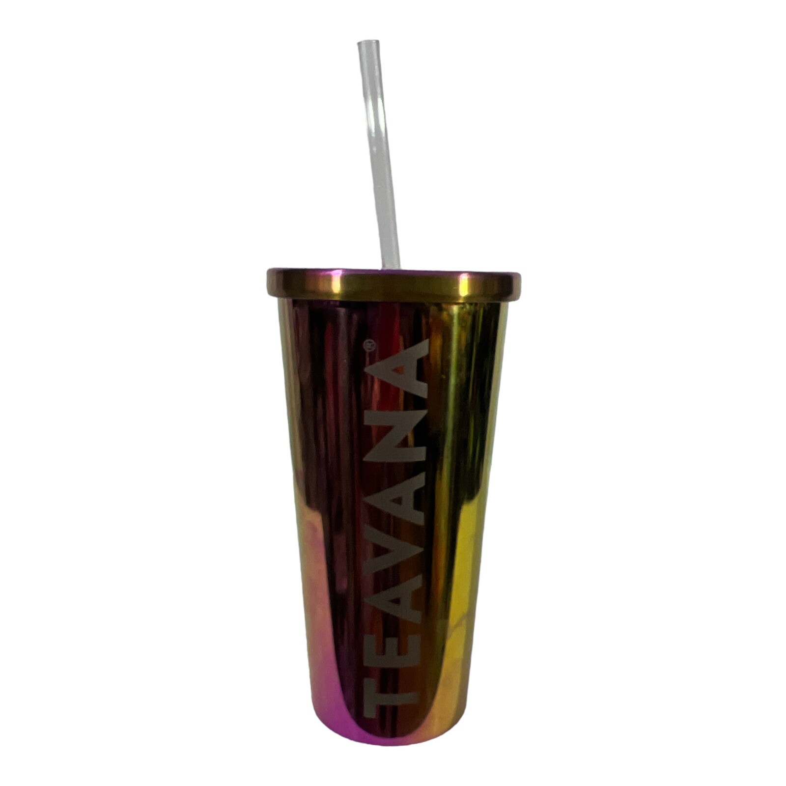 Teavana Multichrome Metal Cold Cup w/ Matching Lid 16oz. Metal Tumbler Teavana Multichrome Metal Cold Cup w/ Matching Lid 16oz. Metal Tumbler