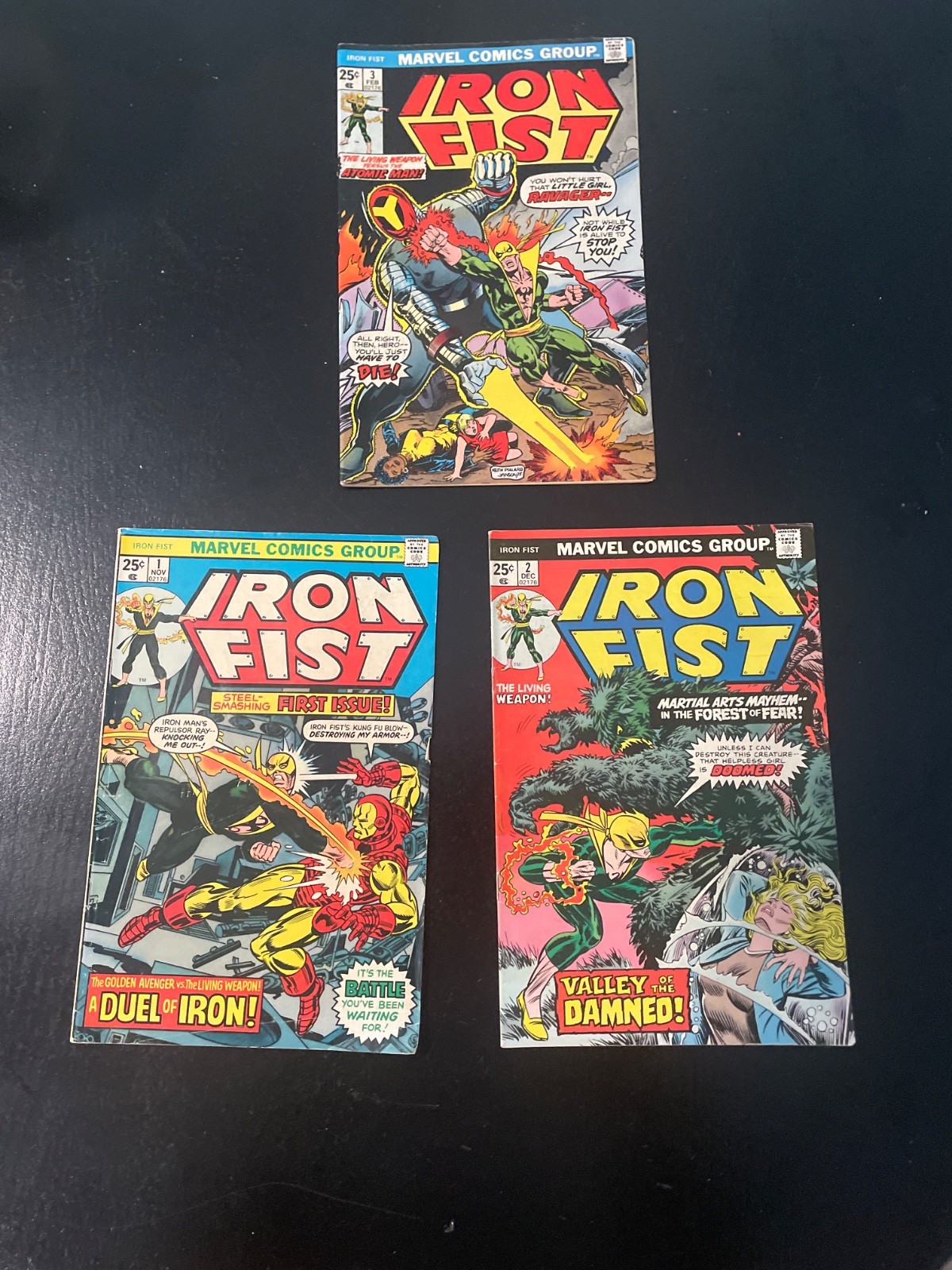 Iron Fist #1,#2,#3Marvel Comics 1975/76)