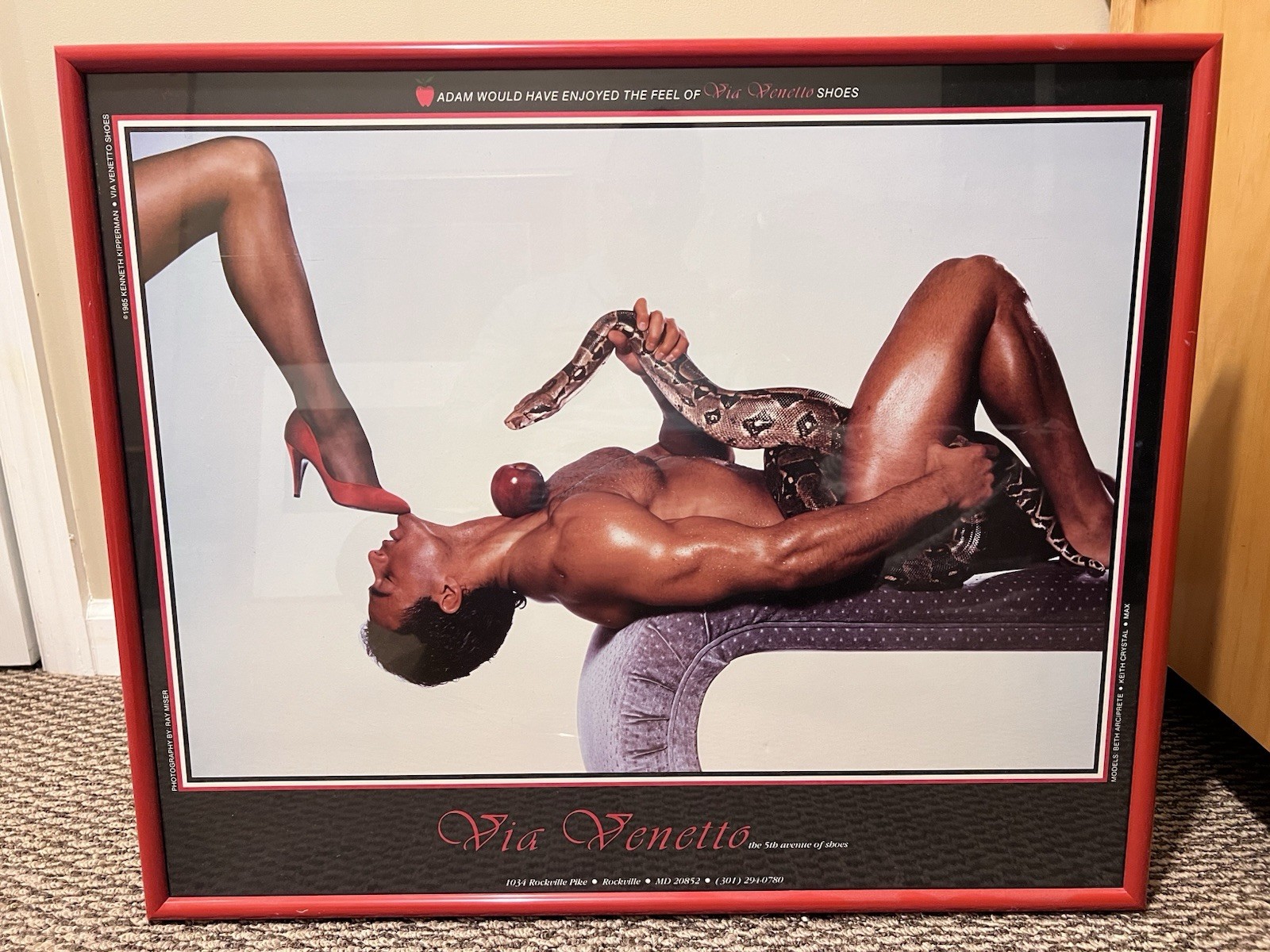 Vintage 1985 Via Venetto Shoes “Adam” Advertising Poster Photographer: Ray Miser