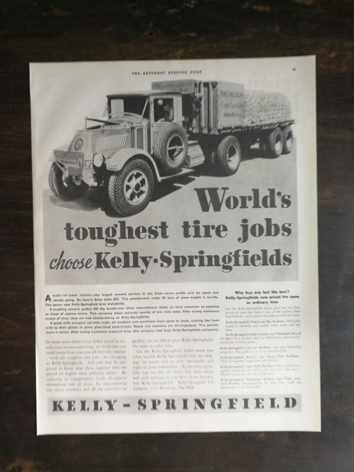 Vintage 1932 Kelly Springfield Truck Tires Full Page Original Ad 424 B Vintage 1932 Kelly Springfield Truck Tires Full Page Original Ad 424 B