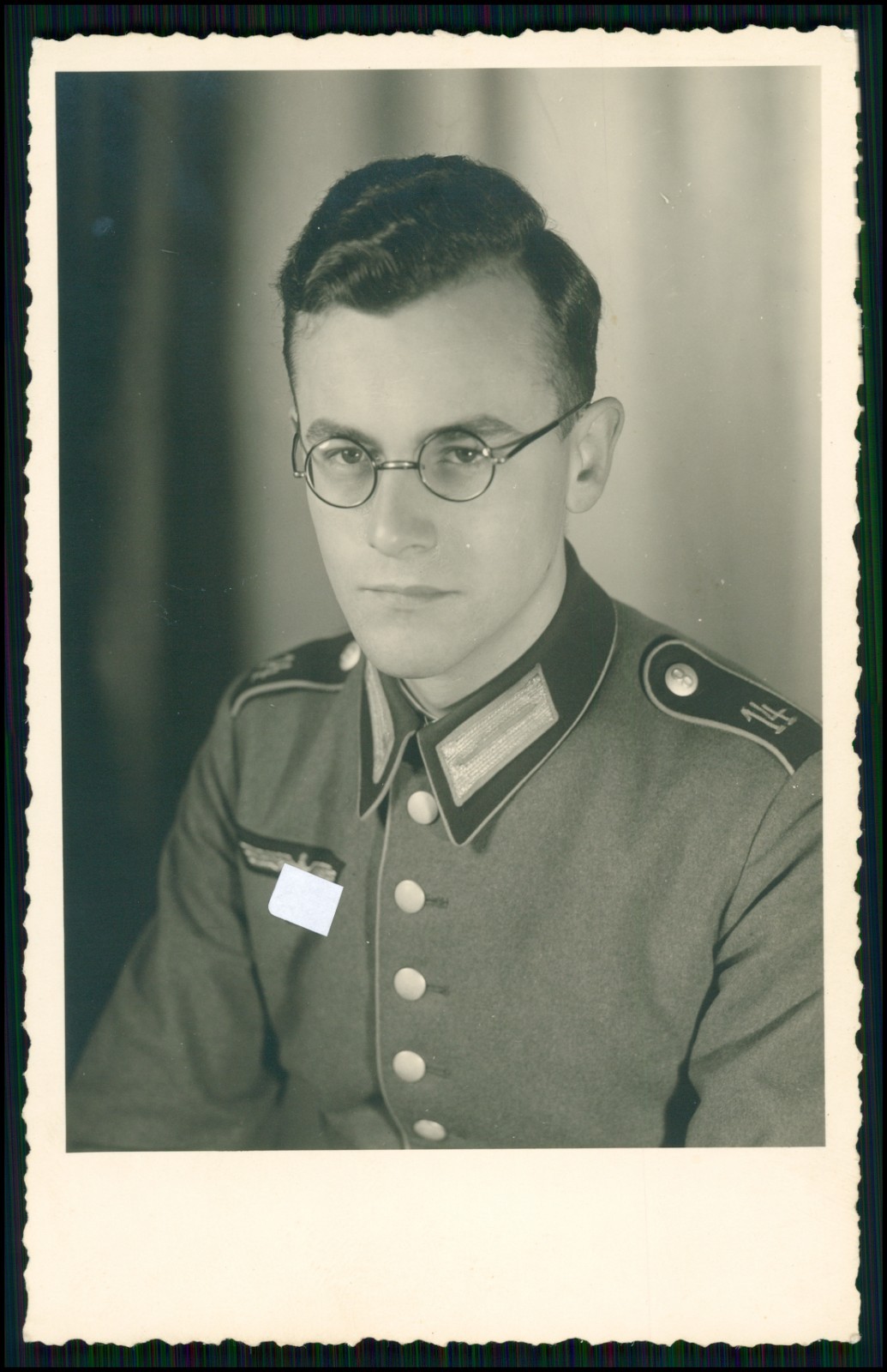 3x Photo - Wehrmacht Soldier Portrait Rgt. 14 Eyeglasses RAD Abt 6/15 Stock - 1942-44