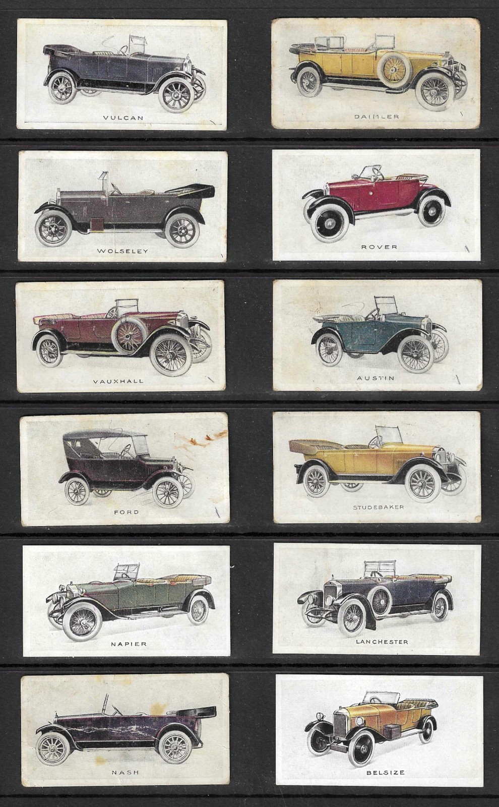 Wills 1923 MOTOR CARS set cigarette cards(47) , rough condition (MC4)
