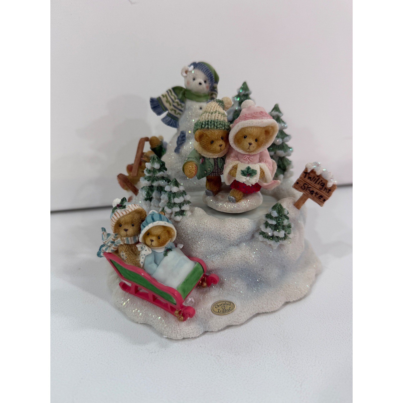 Cherished Teddies Skater's Waltz Action Musical 105592 Enesco 2002 NIB