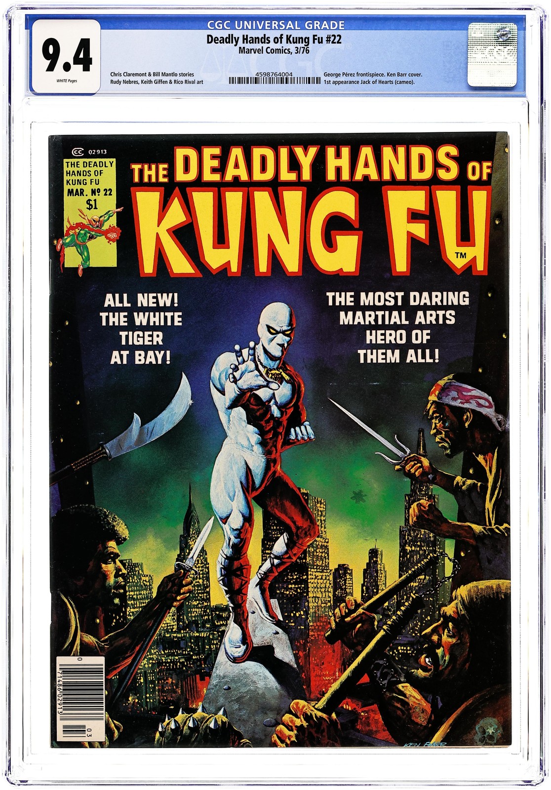Deadly Hands of Kung Fu #22 CGC 9.4 1976 4598764004 1st app. Jack of Hearts