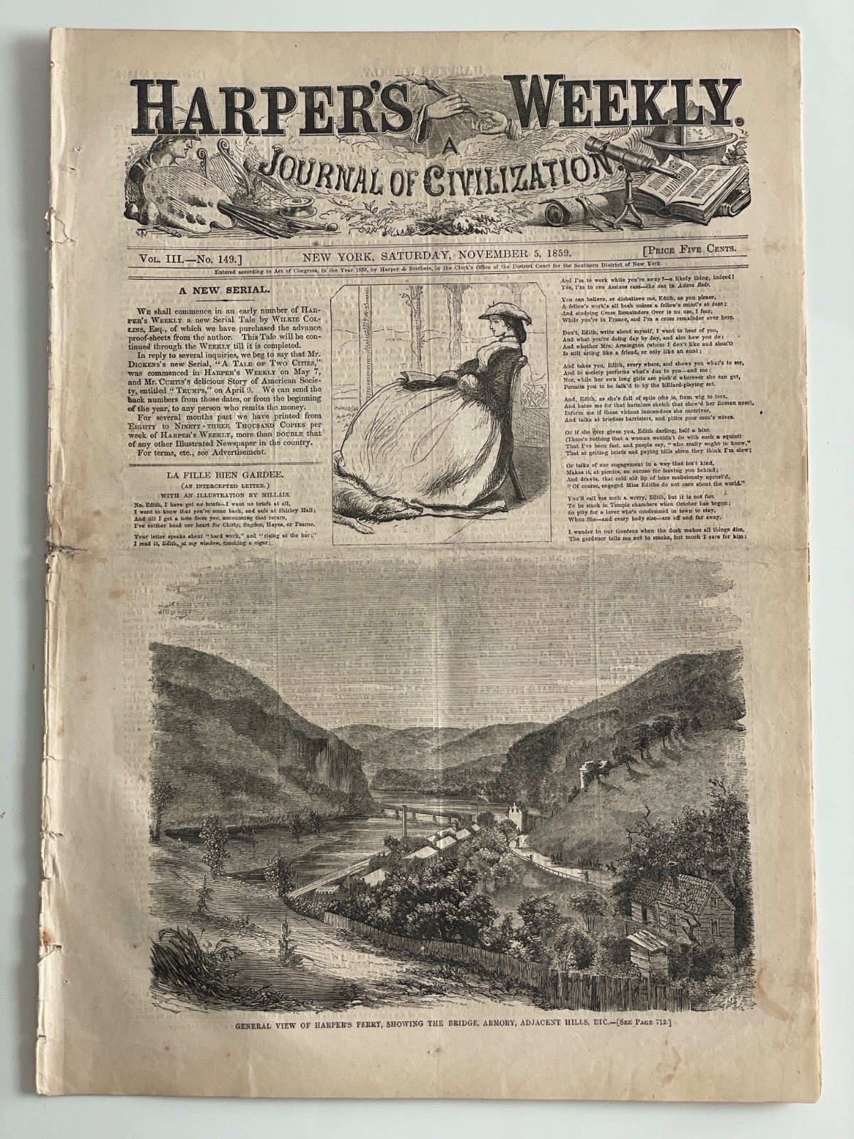 HARPER'S WEEKLY John Brown Harpers Ferry Nov, 5 1858 HARPER'S WEEKLY John Brown Harpers Ferry Nov, 5 1858