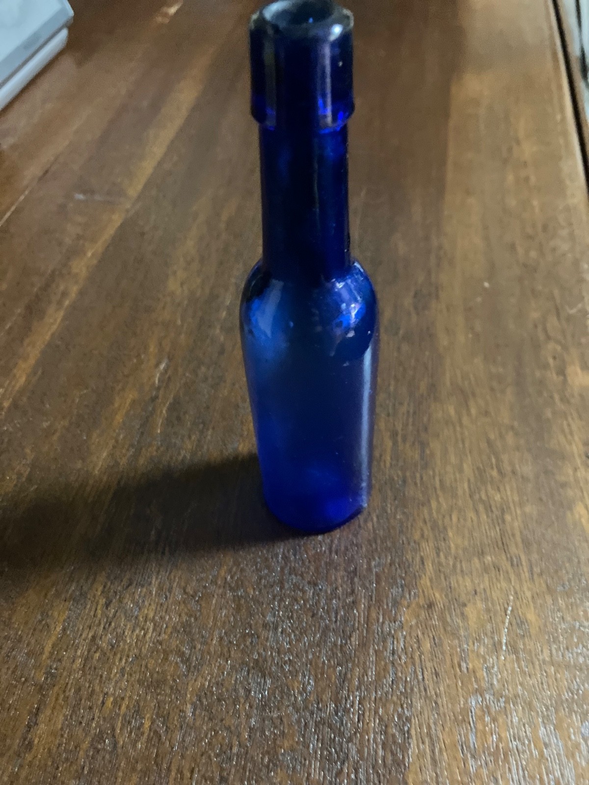 Antique Blue Glass Ink Bottle with Long Neck Antique Blue Glass Ink Bottle with Long Neck