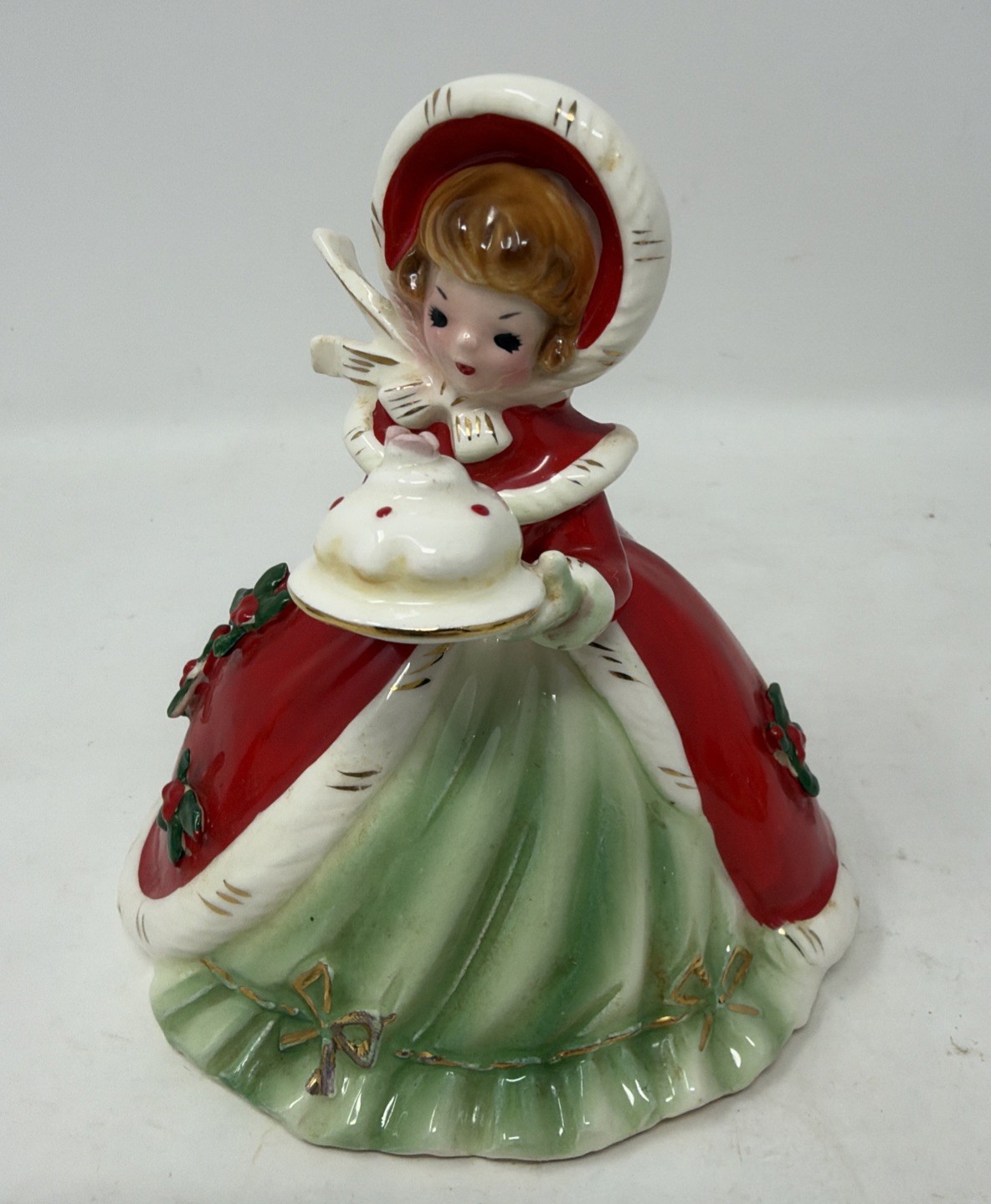 Rare Vintage Josef Originals Christmas Girl Bonnet with Cake Orig Labels Japan Rare Vintage Josef Originals Christmas Girl Bonnet with Cake Orig Labels Japan