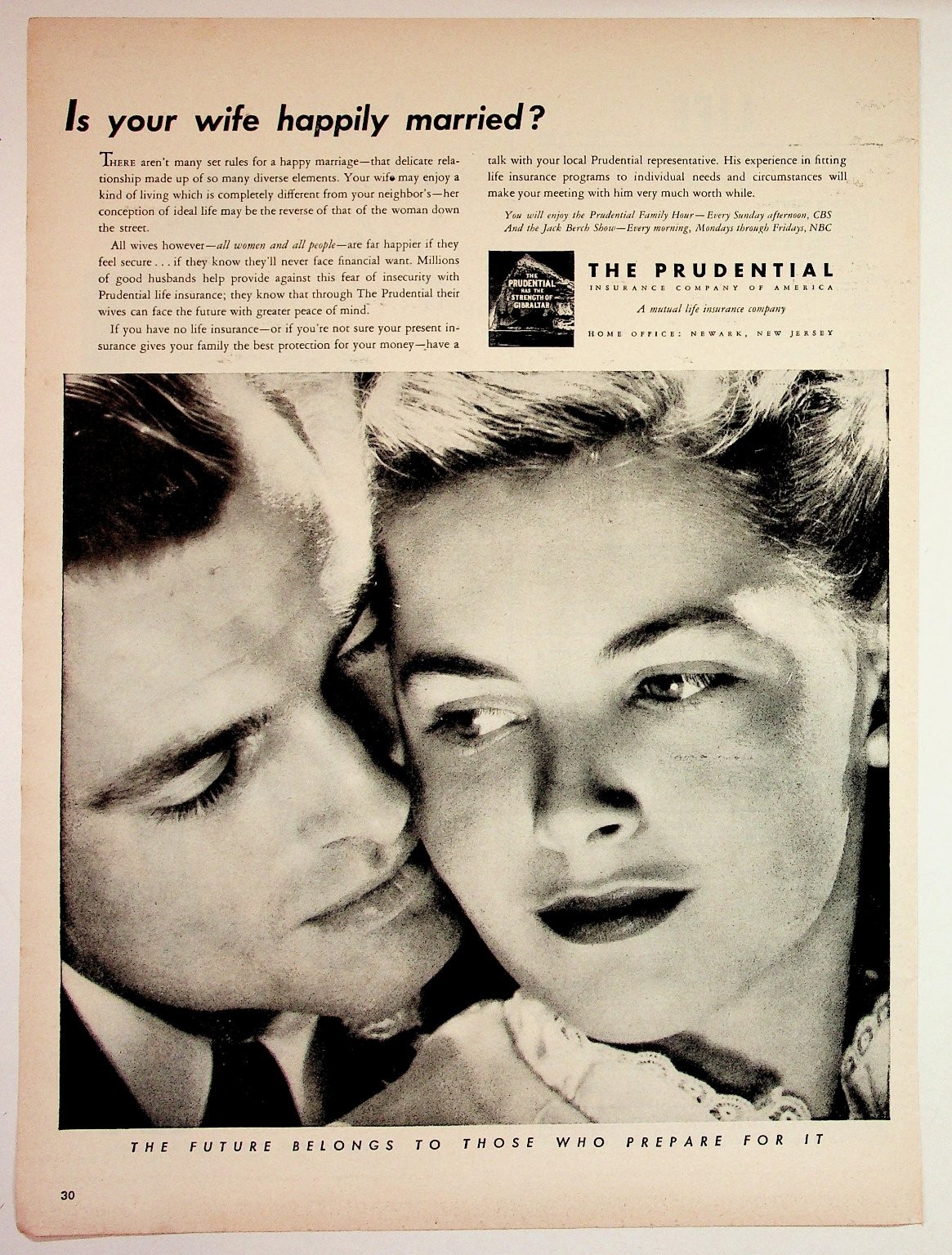 Vintage Prudential Insurance Magazine Ad Happy Married Couple 1940s Newark NJ Vintage Prudential Insurance Magazine Ad Happy Married Couple 1940s Newark NJ