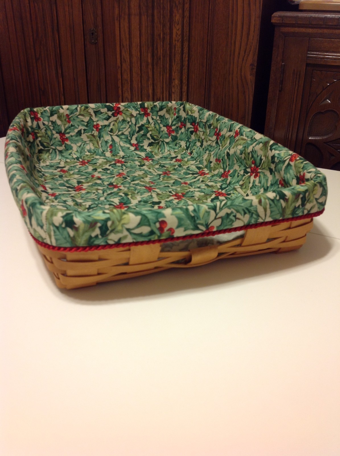 Christmas Hostess Serving Tray Liner from Longaberger American Holly Fabric