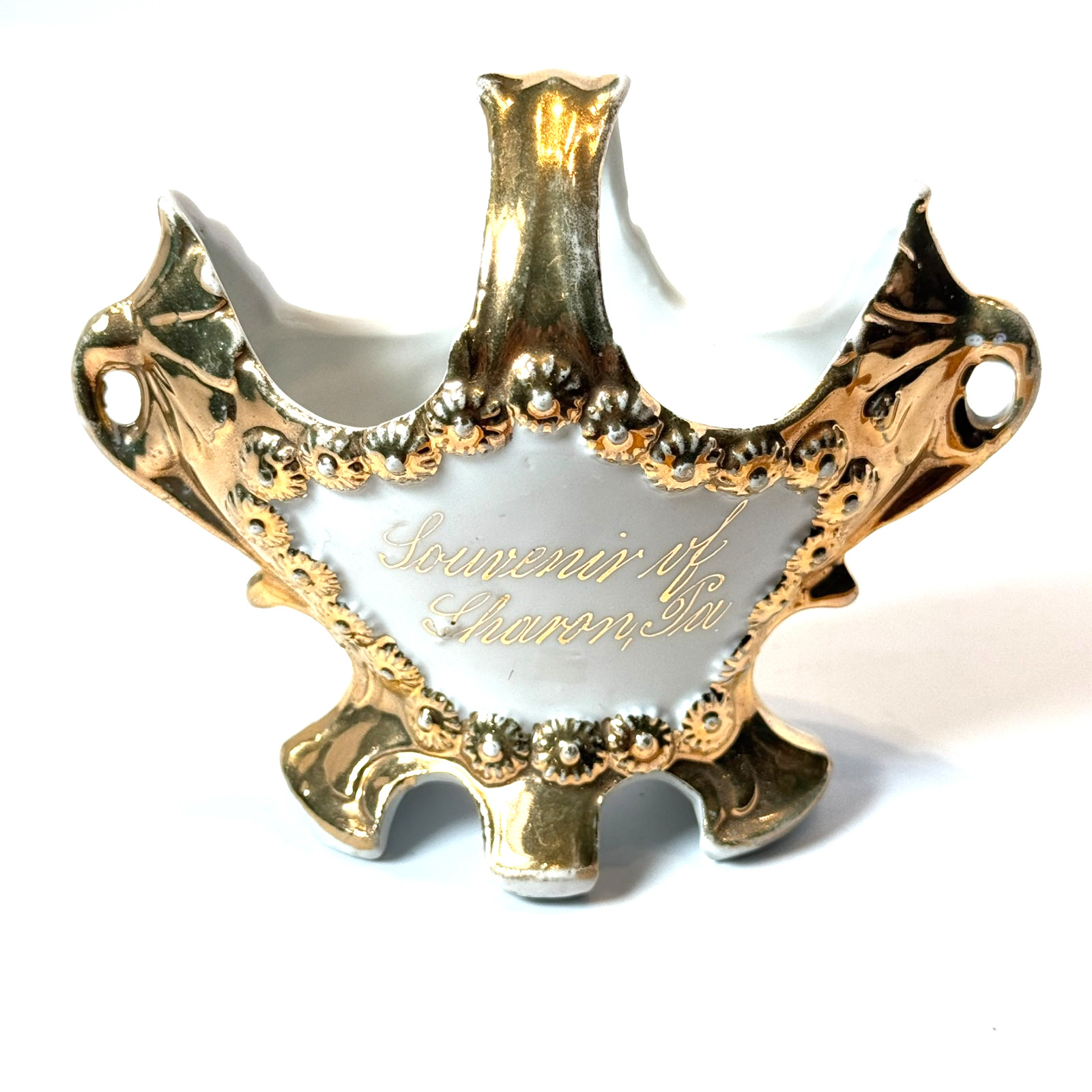 SHARON Stroudsburg, Pennsylvania PA Antique Souvenir China GOLD TRINKET SHARON Stroudsburg, Pennsylvania PA Antique Souvenir China GOLD TRINKET